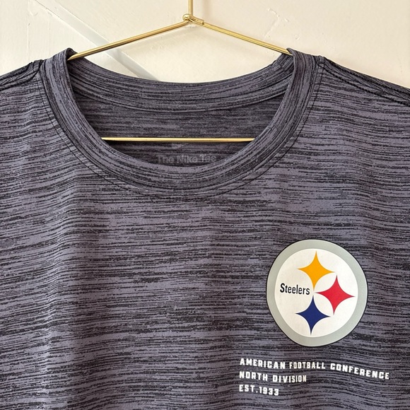 Nike Pittsburgh Steelers Velocity LC Short Sleeve T Shirt Heather Pattern Medium - Picture 4 of 13